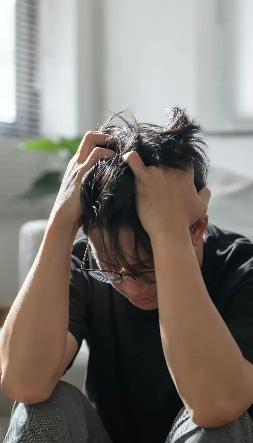 Image of upset man because of erectile dysfunction symptoms Sunderland