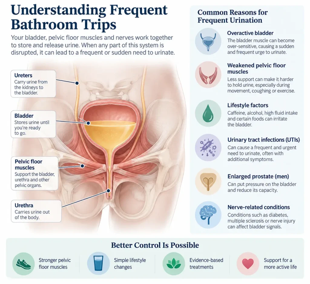 urinary incontinence symptoms and treatment options guide detailed infographics by incontinence direct Sunderland