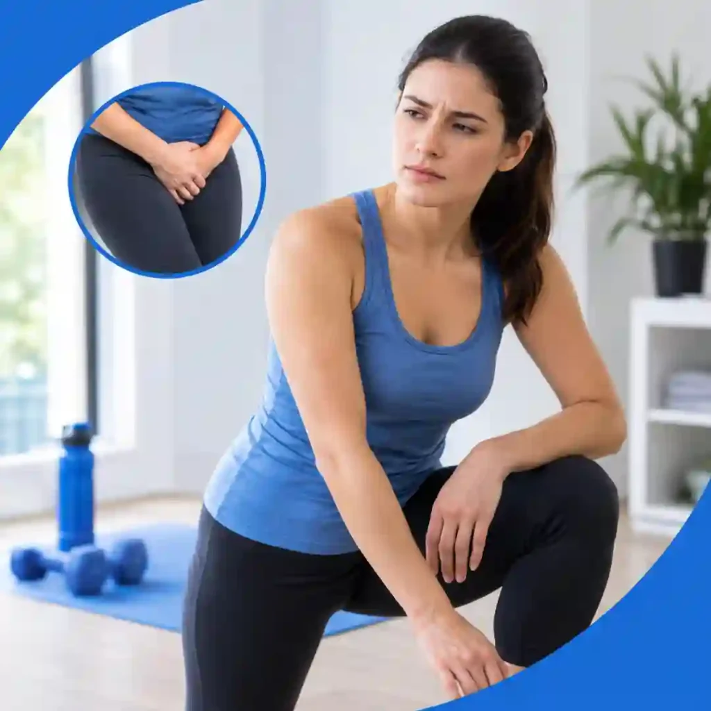 Pelvic-floor exercise Sunderland guidance for urinary leakage, focusing on correct muscle technique, relaxed breathing, muscle relaxation and seeking professional advice if symptoms worsen.